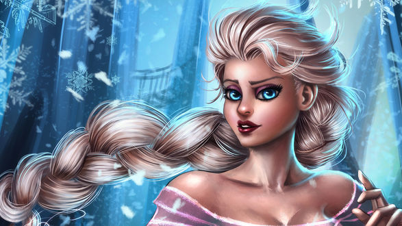 Обои на рабочий стол Princess Elsa / Принцесса Эльза, мультфильм Frozen (Disney) Холодное Сердце