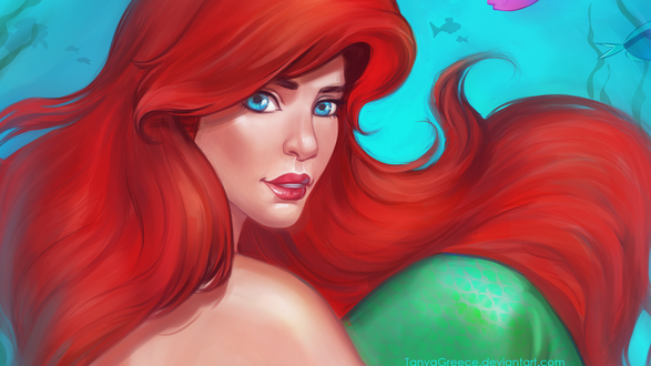 Обои на рабочий стол Ariel / Ариэль из мультфильма The Little Mermaid / Русалочка, by TanyaGreece