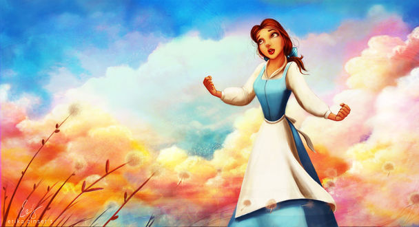 Обои на рабочий стол Belle / Белль из мультфильма Beauty and the Beast / Красавица и чудовище, by glimpen