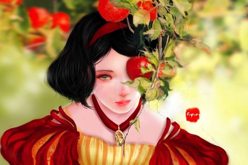 Обои на рабочий стол Snow White / Белоснежка из мультфильма Snow White and the Seven Dwarfs / Белоснежка и семь гномов, by Fuyunanzi
