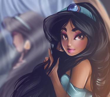 Обои на рабочий стол Принцесса Jasmine / Жасмин из мультфильма Aladdin / Аладдин, by Kachumi