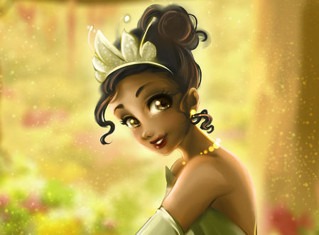 Обои на рабочий стол Tiana / Тиана из мультфильма The Princess and the Frog / Принцесса и лягушка, by Kachumi