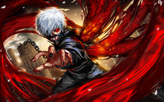 Обои на рабочий стол Ken Kaneki / Кен Канеки из аниме Tokyo Ghoul / Токийский Гуль, by Liang-Xing
