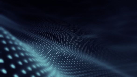 Обои на рабочий стол Волнообразная абстракция из точек