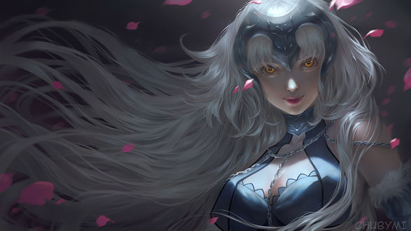 Обои на рабочий стол Jeanne dArc / Жанна дАрк / Jeanne Alter / Альтер-Жанна из игры Fate / Grand Order, by ChubyMi