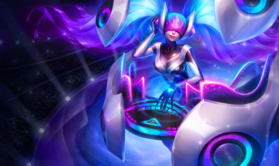 Обои на рабочий стол DJ Sona Ethereal / Эфирная Диджей Сона из игры Лига Легенд / League of Legends, by MichelleHoefener