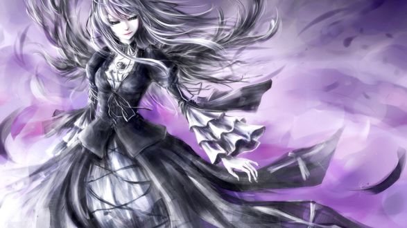 Обои на рабочий стол Суйгинто / Suigintou из аниме Девы Розена / Rozen Maiden