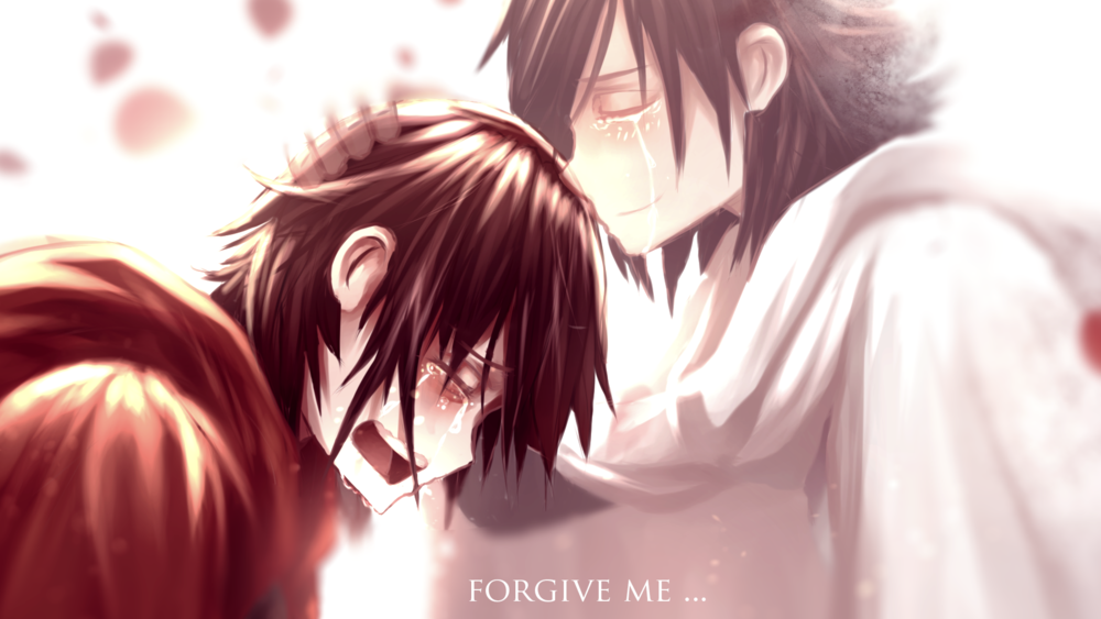Обои для рабочего стола Аниме персонажи плачут Forgive me