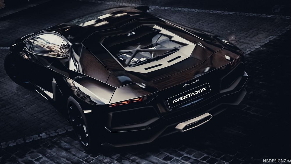 Обои для рабочего стола Lamborghini aventador на дороге