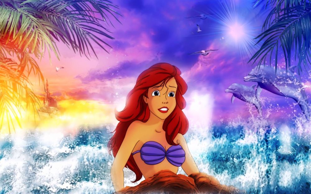 Обои для рабочего стола Ariel / Ариэль героиня из мультфильма Tthe little mermaid / Русалочка