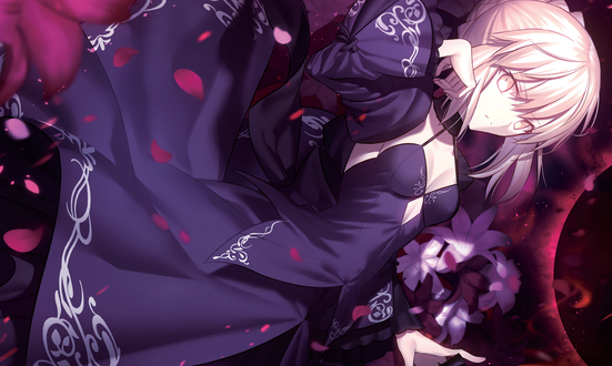 Обои на рабочий стол Сейбер Альтер / Saber Alter / Dark Saber из визуальной новеллы Fate / stay night