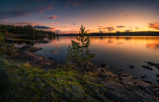 Обои на рабочий стол Озеро Ringerike, Norway / Рингерике, Норвегия, by Ole Henrik Skjelstad