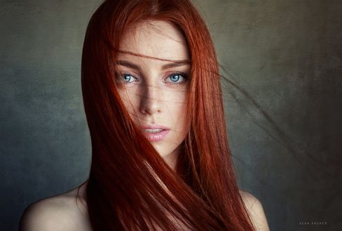 Обои на рабочий стол Mодель Наташа с длинными волосами, фотограф Sean Archer
