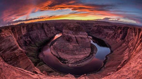 Обои на рабочий стол Каньон Подкова в штате Аризона, США / Arizona, USA