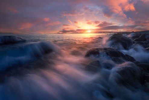 Обои на рабочий стол Пляж Mоlen, Stavern, Norway / Норвегия, фотограф Ole Henrik Skjelstad