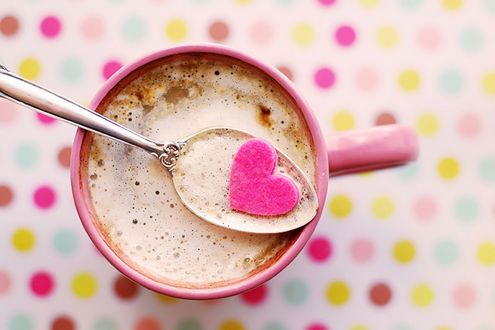 Фото кофе с сердечком в чашке
