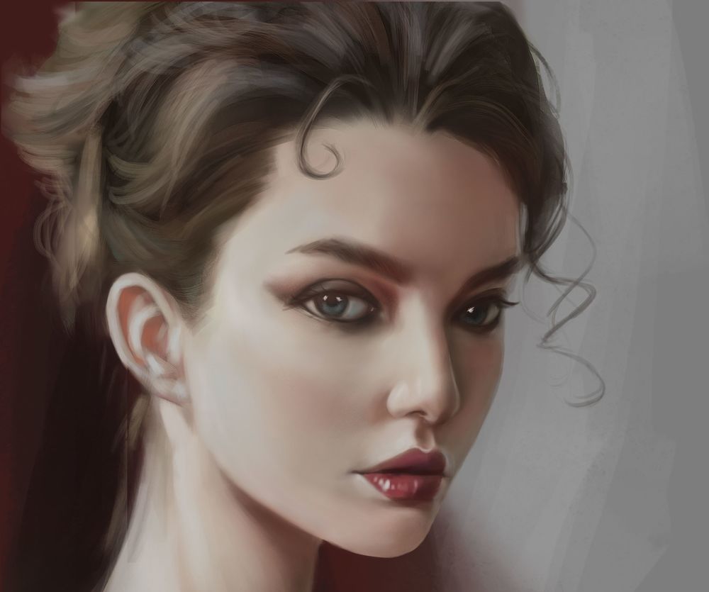 Обои для рабочего стола Модель Polina Litvinova / Полина Литвинова смотрит на нас, by bigcerberus wang