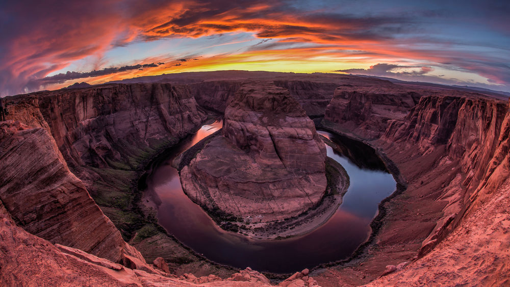 Обои для рабочего стола Каньон Подкова в штате Аризона, США / Arizona, USA