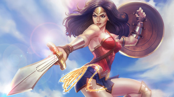 Обои на рабочий стол Diana / Диана из фильма Wonder Woman / Чудо-Женщина, by victter-le-fou