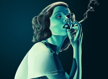 Обои на рабочий стол Девушка с сигаретой, by Mateo Moreno