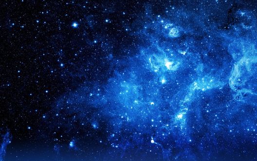 Обои на рабочий стол Синее звездное пространство