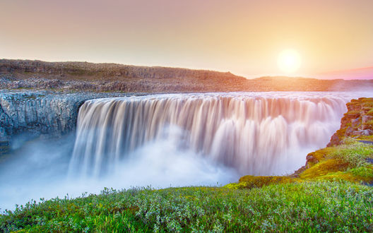 Обои на рабочий стол Большой водопад Dettifoss / Деттифосс, Iceland / Исландия