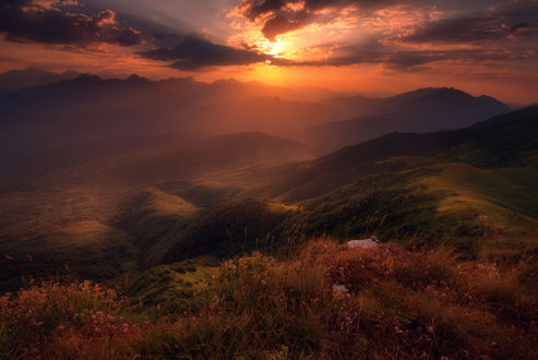 Обои на рабочий стол Закат в Georgia, Caucasus / Грузии, Кавказ, фотограф Soso Meladze