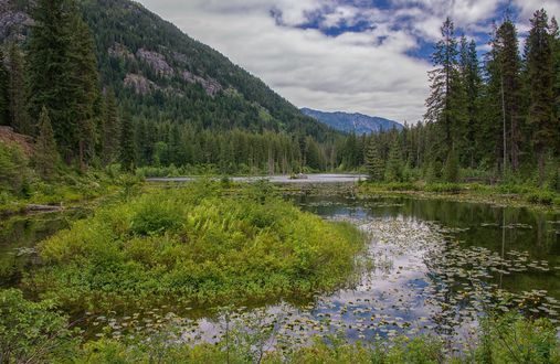 Обои на рабочий стол Прекрасное Howard Lake in North Cascades / озеро Говард в Национальном парке Северный Каскад, фотограф SandyK29
