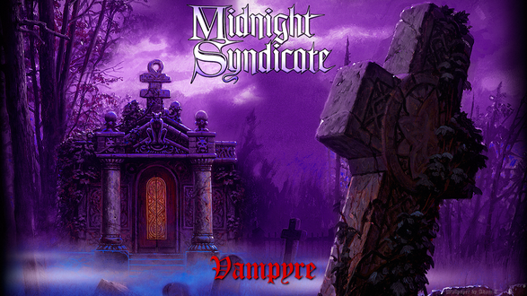 Обои на рабочий стол Кладбище ночью в сиреневом тумане (Midnight Syndicate, Vampire)
