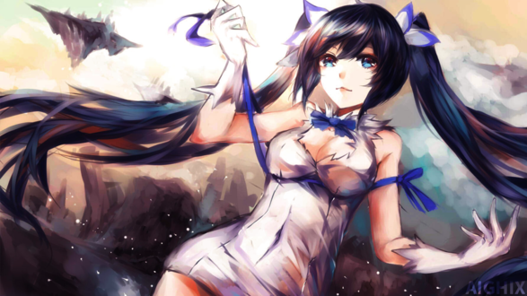 Обои на рабочий стол Гестия / Hestia из аниме Может, я встречу тебя в подземелье? / Dungeon ni Deai wo Motomeru no wa Machigatteiru Darou ka, by AIGHIX