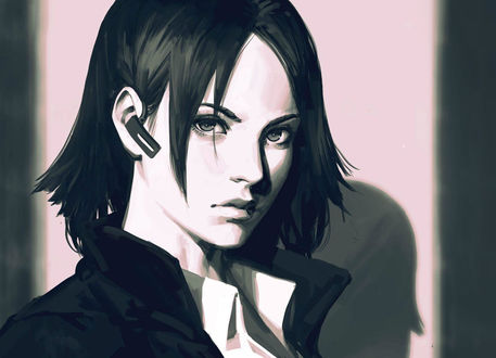 Обои на рабочий стол Черно-белый портрет девушки, by GUWEIZ