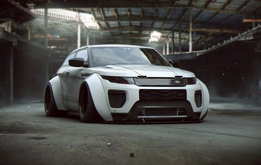 Обои на рабочий стол Land Rover стоит в амбаре