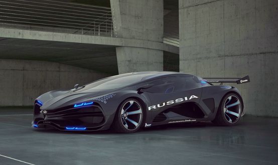Обои на рабочий стол Концепт суперкара Lada Raven