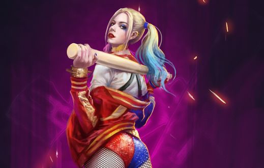 Обои на рабочий стол Harley Quinn / Харли Квинн, by Yuting Pan