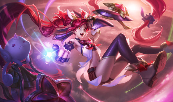 Обои на рабочий стол Star Guardian Lux / Звезда Гардиан Люкс из игры Лига Легенд / League of Legend, by miasus
