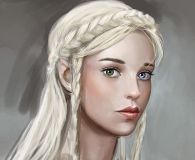 Обои на рабочий стол Девушка с глазами разного цвета, by dashinvaine