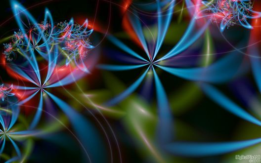 Обои на рабочий стол Цветные линии на фоне боке, by DigitalPix4All