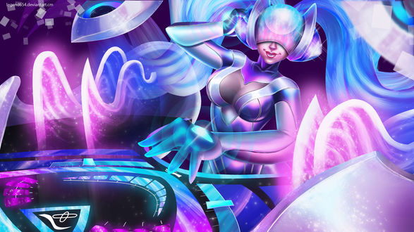 Обои на рабочий стол DJ Sona Ethereal / Эфирная Диджей Сона из игры Лига Легенд / League of Legends, by legend654