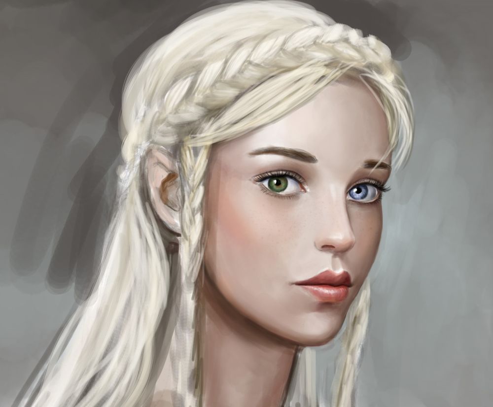 Обои для рабочего стола Девушка с глазами разного цвета, by dashinvaine
