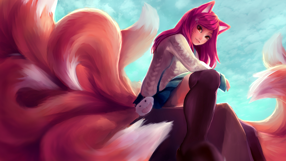 Обои для рабочего стола Ари / Ahri из игры Лига Легенд / League of Legend, by Kiniroki