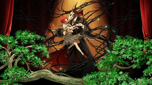 Обои на рабочий стол Элиас Эйнсворт / Elias Ainsworth с Чисэ Хатори / Chise Hatori из аниме Невеста чародея / Mahoutsukai no Yome