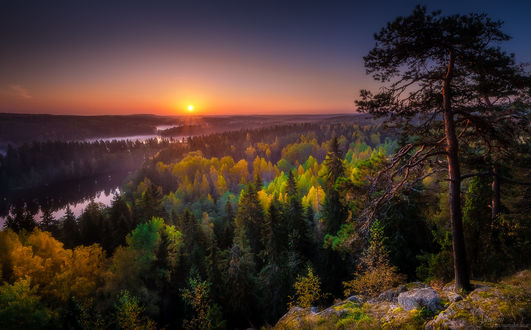 Обои на рабочий стол Осенний день в парке Aulanko park in HГ¤meenlinna, Finland / Ауланко в Хямеенлинне, Финляндия, фотограф Juuso Oikarinen