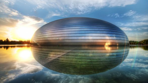 Обои на рабочий стол Национальный центр исполнительских искусств в Beijing, China / Пекине, Китай