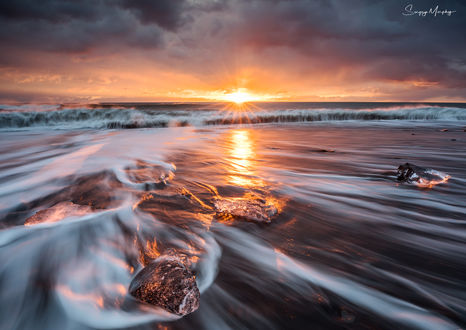 Обои на рабочий стол Diamond beach. Iceland / Алмазный пляж. Исландия. Фотограф Sergey Merphy -