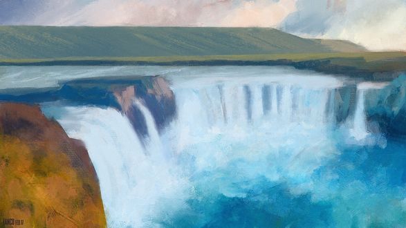Обои на рабочий стол Панорама огромного водопада, by cristian-iancu