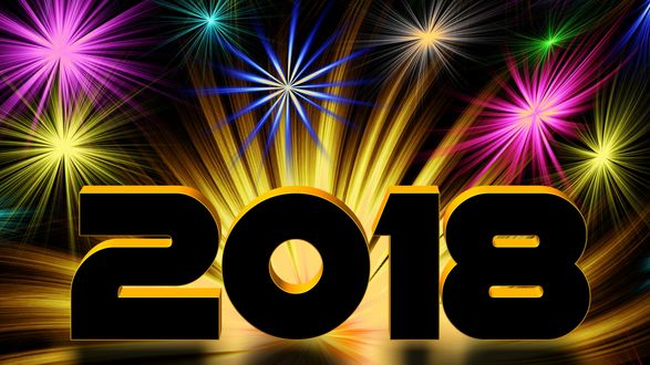 Обои на рабочий стол Салют на Новый 2018 год