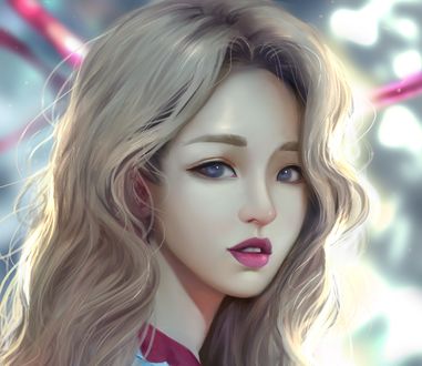Обои на рабочий стол Южнокорейская актриса, певица и лидер группы 4Minute Нам Джи Хен / Nam Ji Hyun, by Renaillusion