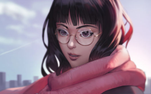 Обои на рабочий стол Девушка в очках, by lorenzbasuki