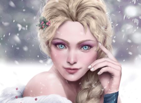 Обои на рабочий стол Elsa / Эльза из мультфильма Frozen / Холодное сердце, by lorenzbasuki