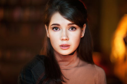 Обои на рабочий стол Модель Екатерина Ермакова со слезой на лице, фотограф Maxim Maximov